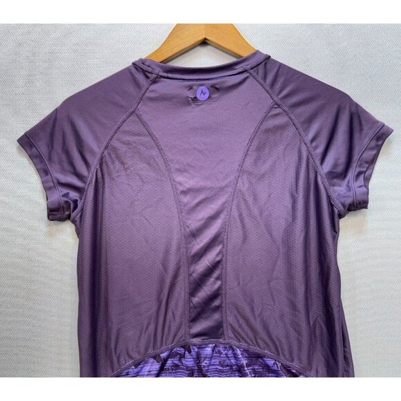 Marmot Womens Athletic Top Sze M Purple Crystal Short Sleeve Activewear Outdoors - Picture 11 of 11